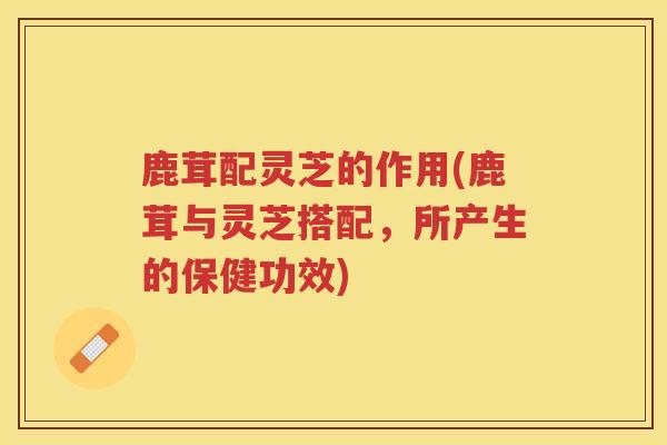 鹿茸配灵芝的作用(鹿茸与灵芝搭配，所产生的保健功效)