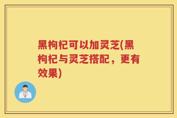黑枸杞可以加灵芝(黑枸杞与灵芝搭配,更有效果) 黑枸杞可以加灵芝(黑枸杞与灵芝搭配,更有效果)