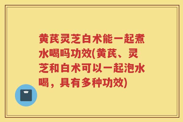黄芪灵芝白术能一起煮水喝吗功效(黄芪、灵芝和白术可以一起泡水喝，具有多种功效)