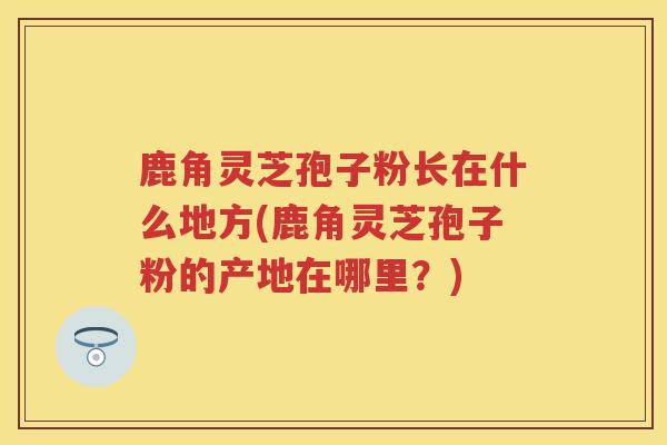 鹿角灵芝孢子粉长在什么地方(鹿角灵芝孢子粉的产地在哪里？)