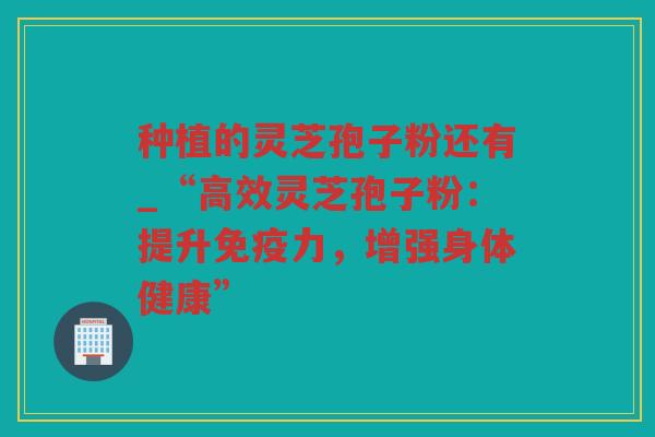 种植的灵芝孢子粉还有_“高效灵芝孢子粉：提升免疫力，增强身体健康”