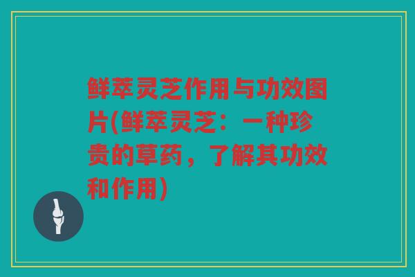 鲜萃灵芝作用与功效图片(鲜萃灵芝：一种珍贵的草药，了解其功效和作用)