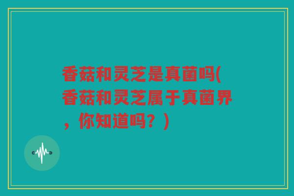 香菇和灵芝是真菌吗(香菇和灵芝属于真菌界,你知道吗?) 香菇和灵芝是真菌吗(香菇和灵芝属于真菌界,你知道吗?)