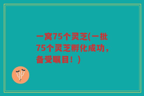 一窝75个灵芝(一批75个灵芝孵化成功，备受瞩目！)