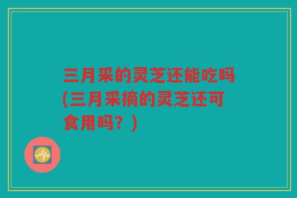 三月采的灵芝还能吃吗(三月采摘的灵芝还可食用吗?) 三月采的灵芝还能吃吗(三月采摘的灵芝还可食用吗?)