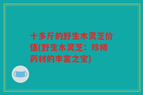 十多斤的野生木灵芝价值(野生木灵芝：珍稀药材的丰富之宝)