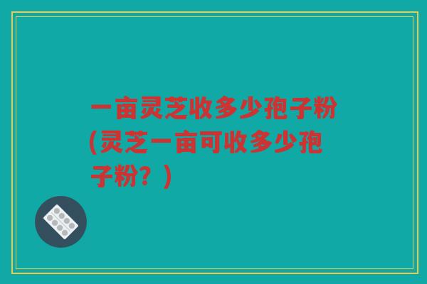 一亩灵芝收多少孢子粉(灵芝一亩可收多少孢子粉？)