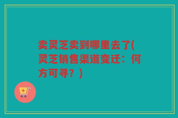 卖灵芝卖到哪里去了(灵芝销售渠道变迁：何方可寻？)