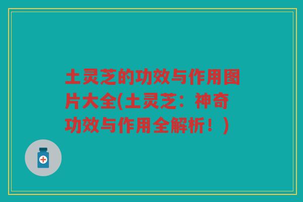 土灵芝的功效与作用图片大全(土灵芝：神奇功效与作用全解析！)