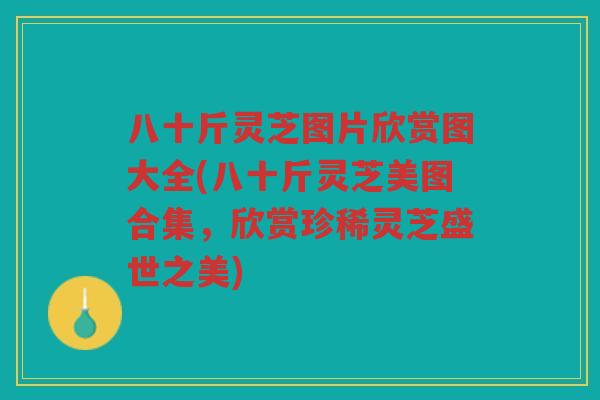 八十斤灵芝图片欣赏图大全(八十斤灵芝美图合集，欣赏珍稀灵芝盛世之美)