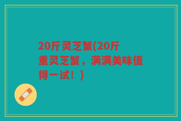 20斤灵芝蟹(20斤重灵芝蟹，满满美味值得一试！)