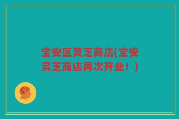 宝安区灵芝商店(宝安灵芝商店再次开业！)