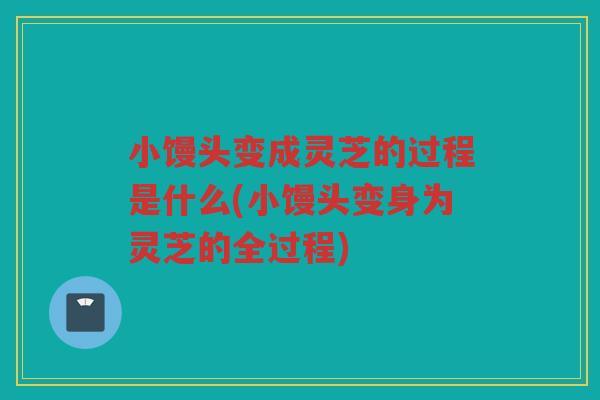小馒头变成灵芝的过程是什么(小馒头变身为灵芝的全过程)
