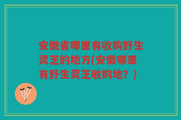 安徽省哪里有收购野生灵芝的地方(安徽哪里有野生灵芝收购地？)