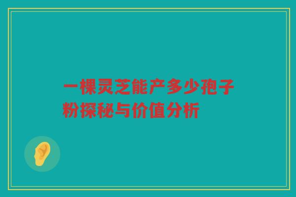 一棵灵芝能产多少孢子粉探秘与价值分析