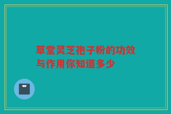 草堂灵芝孢子粉的功效与作用你知道多少