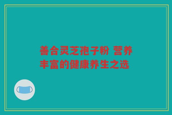 善合灵芝孢子粉 营养丰富的健康养生之选