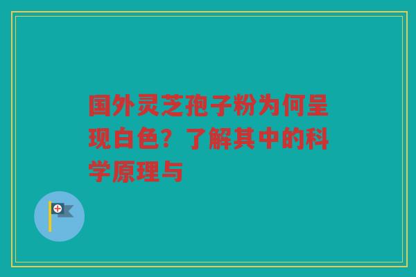 国外灵芝孢子粉为何呈现白色？了解其中的科学原理与